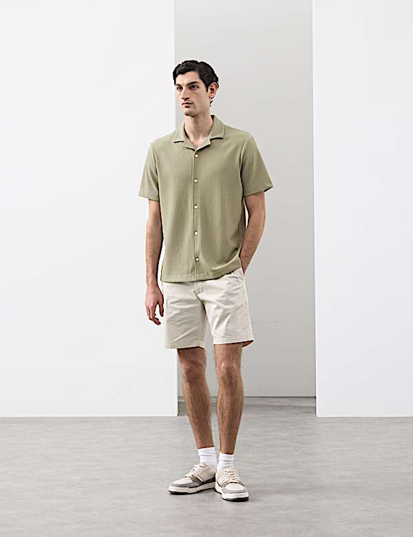 Regular Fit Textured Short Sleeve Shirt - RS