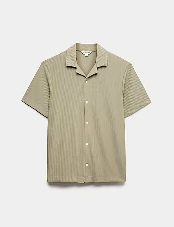 Regular Fit Textured Short Sleeve Shirt - RS