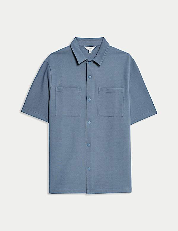 Cotton Blend Short Sleeve Overshirt - JO