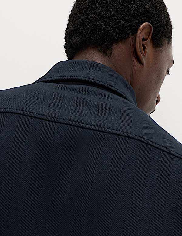 Cotton Rich Herringbone Overshirt