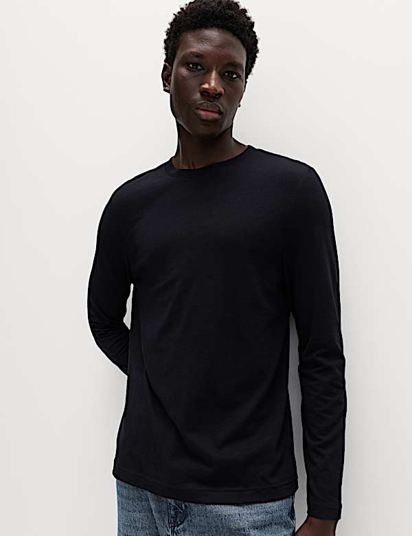 2 Pack Pure Cotton Long Sleeve T-Shirts - MV