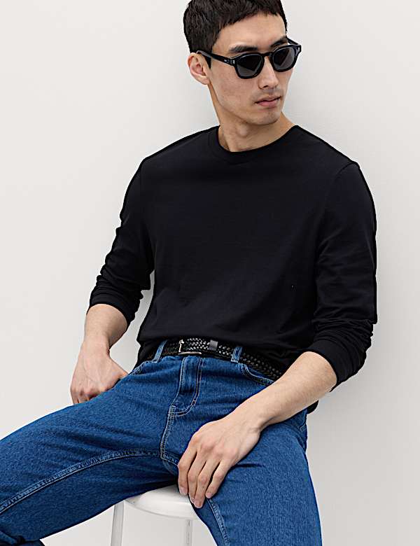 Lot de 2 t-shirts 100 % coton &agrave; manches longues - CH