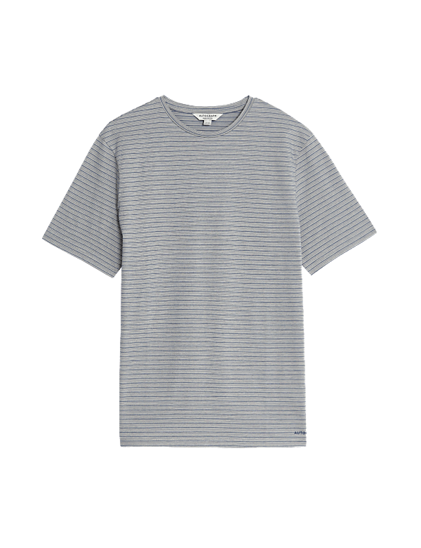 Pure Cotton Striped Textured T-Shirt