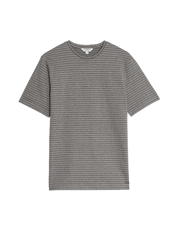 Pure Cotton Striped Textured T-Shirt
