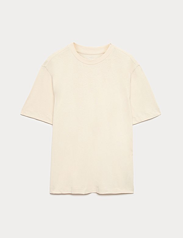 Relaxed Fit Linen T-Shirt - CN
