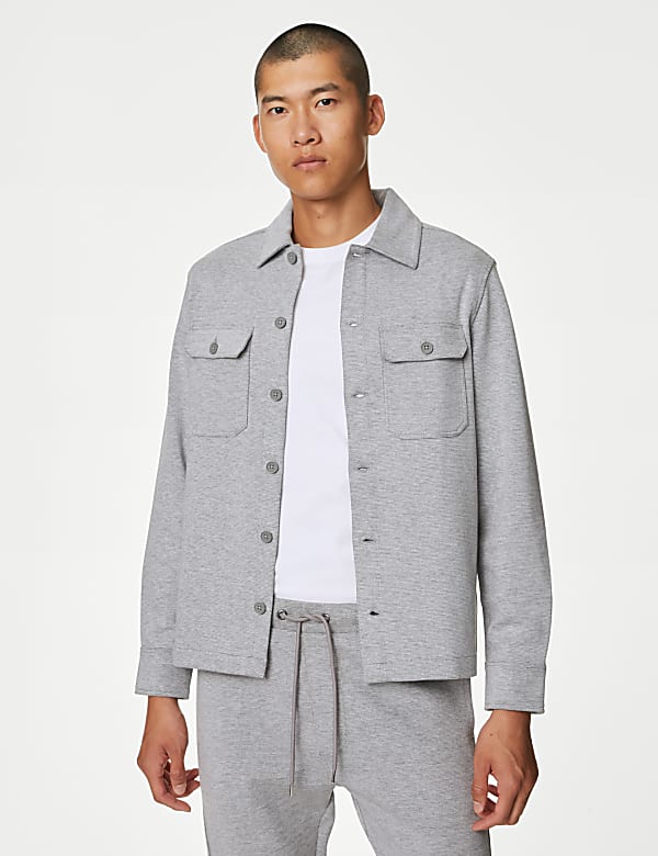 Cotton Rich Textured Overshirt - US