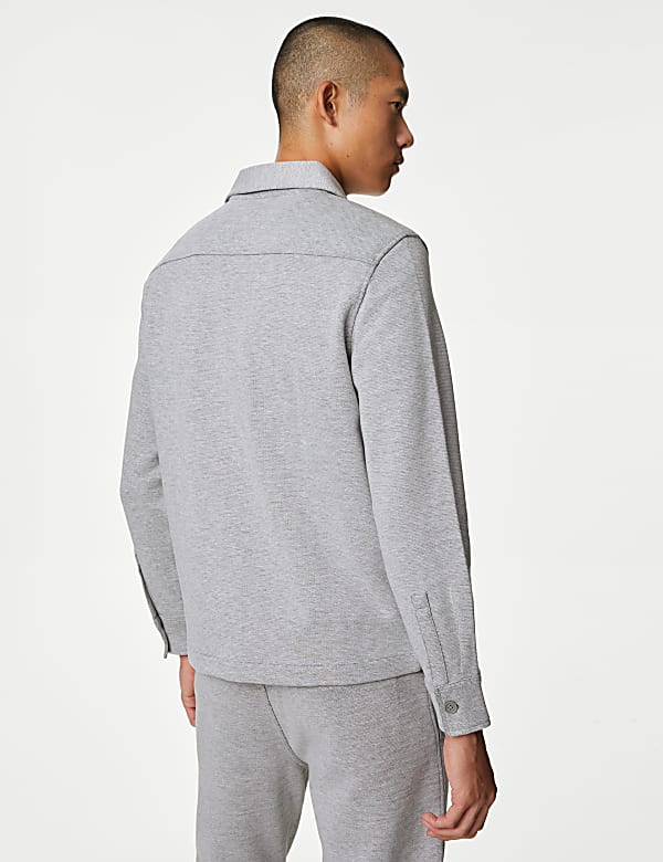 Cotton Rich Textured Overshirt - US