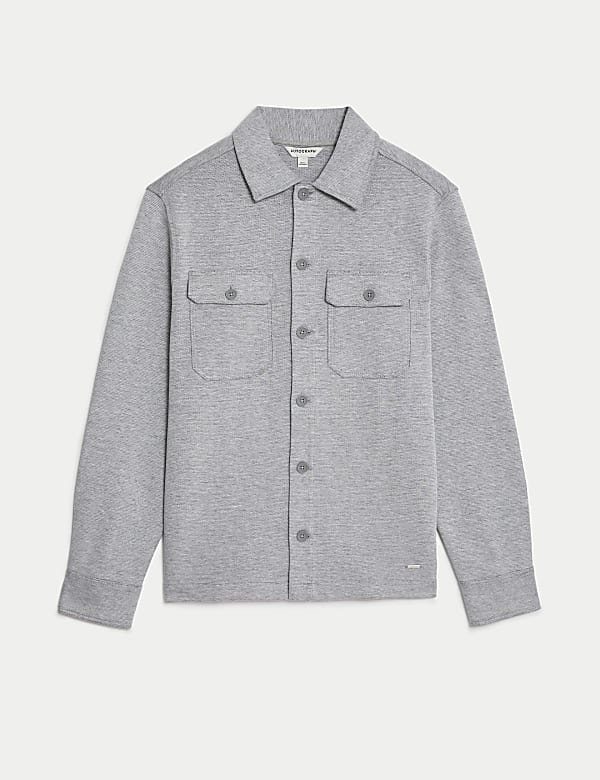 Cotton Rich Textured Overshirt - US