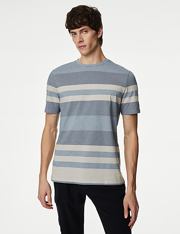 Pure Cotton Striped T-Shirt