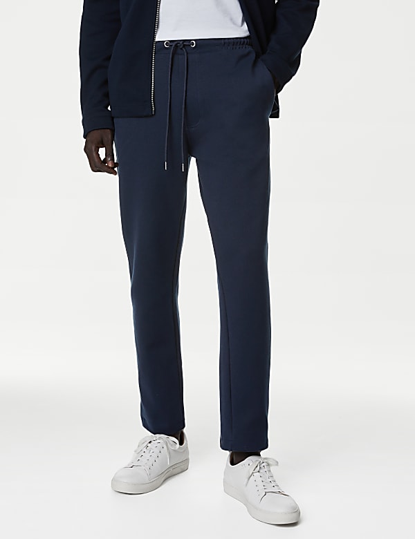Cotton Rich Straight Leg Textured Joggers