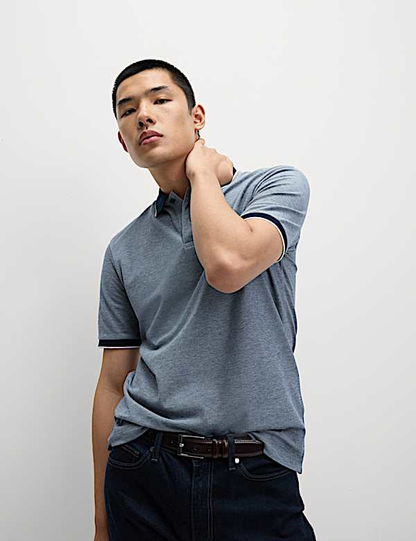 2pk Cotton Rich Tipped Polo Shirts - NL