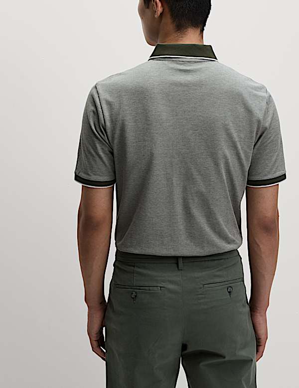 2pk Cotton Rich Tipped Polo Shirts - CA