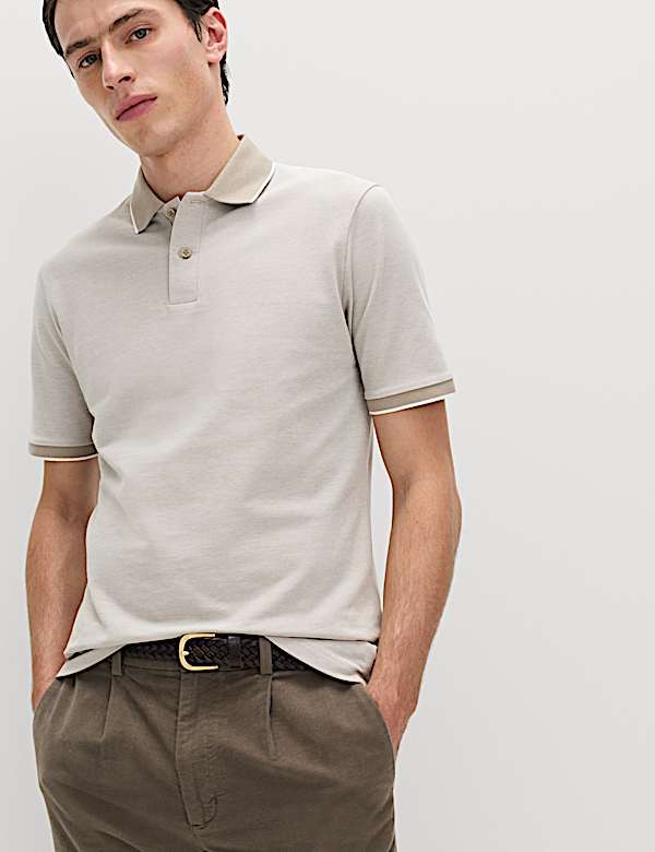 2 Pack Cotton Rich Tipped Polo Shirts - VN