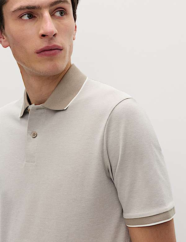 2 Pack Cotton Rich Tipped Polo Shirts - VN