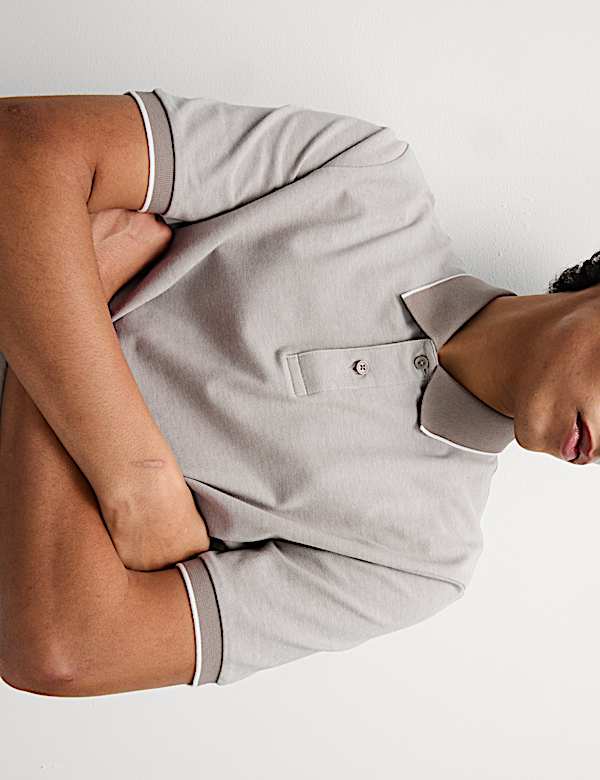 2pk Cotton Rich Tipped Polo Shirts - JO