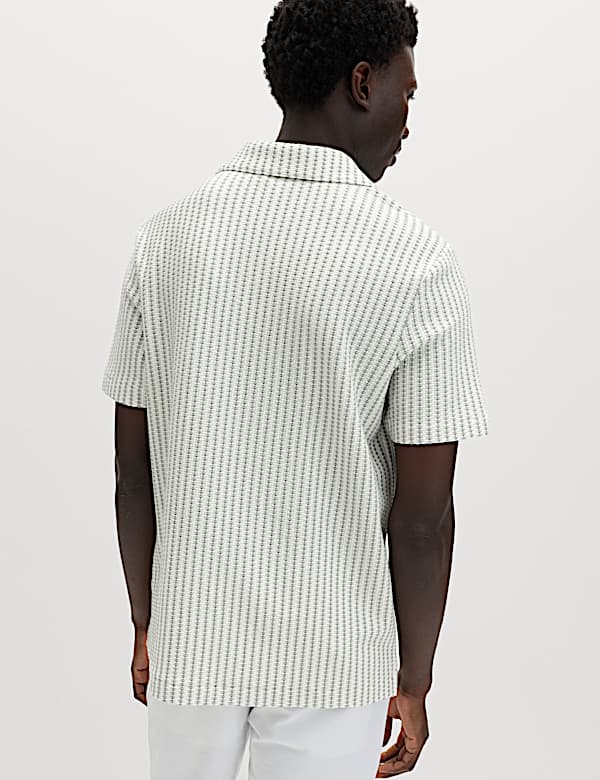 Cotton Rich Jersey Geometric Polo Shirt