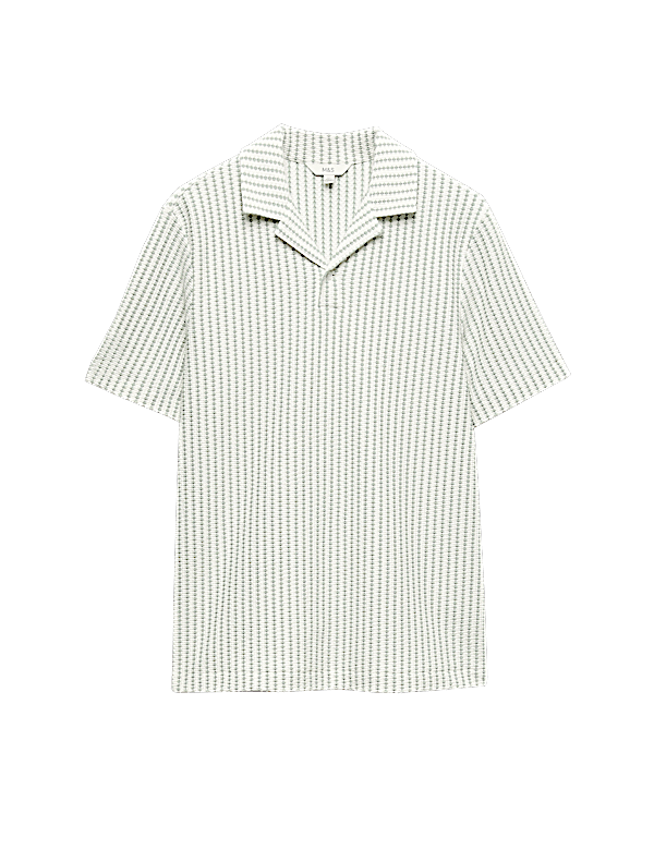 Cotton Rich Jersey Geometric Polo Shirt