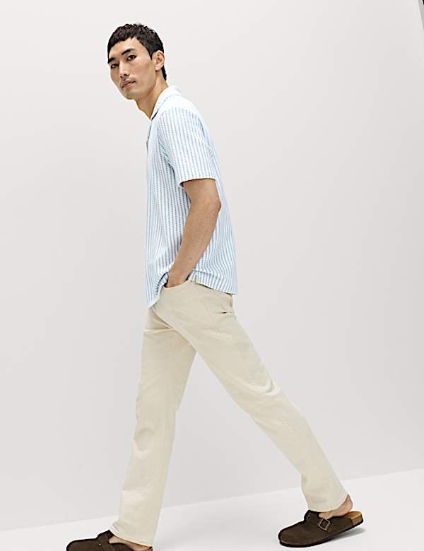 Cotton Rich Jersey Geometric Polo Shirt