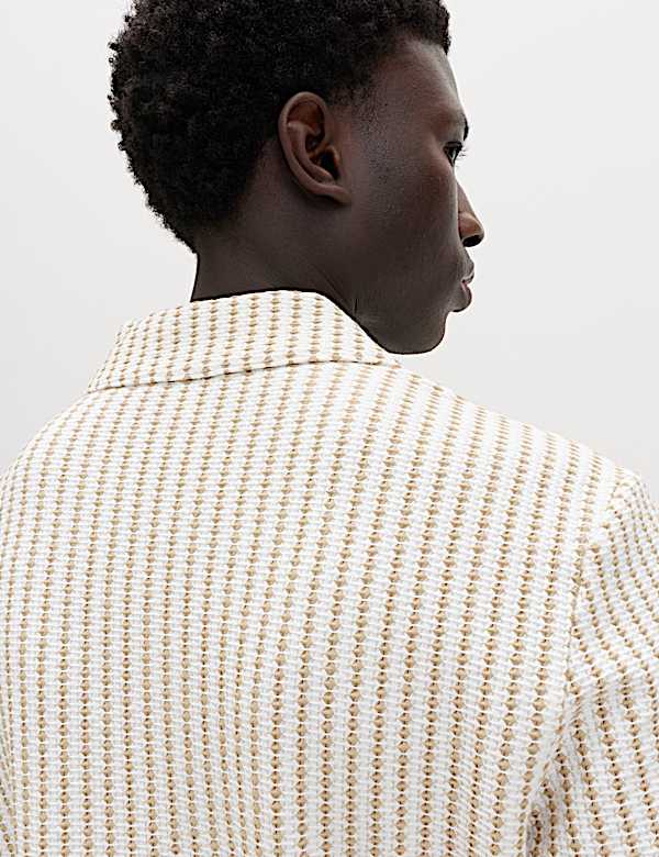 Cotton Rich Jersey Geometric Polo Shirt