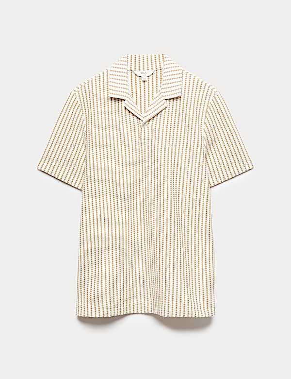 Cotton Rich Jersey Geometric Polo Shirt - MX