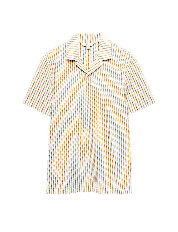 Cotton Rich Jersey Geometric Polo Shirt