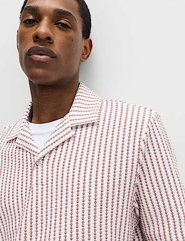 Cotton Rich Jersey Geometric Polo Shirt - HU