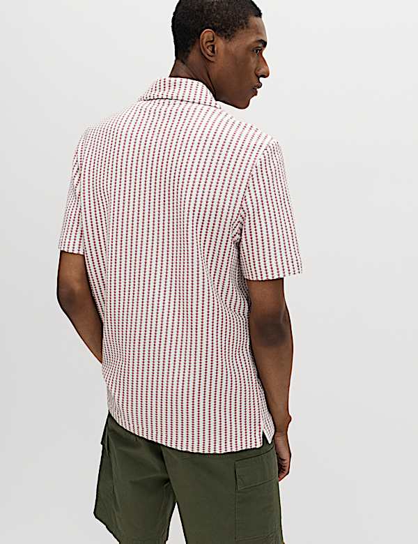 Cotton Rich Jersey Geometric Polo Shirt - HU