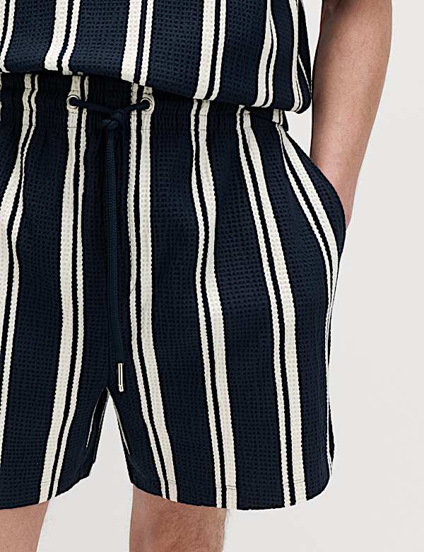 Cotton Rich Seersucker Striped Shorts