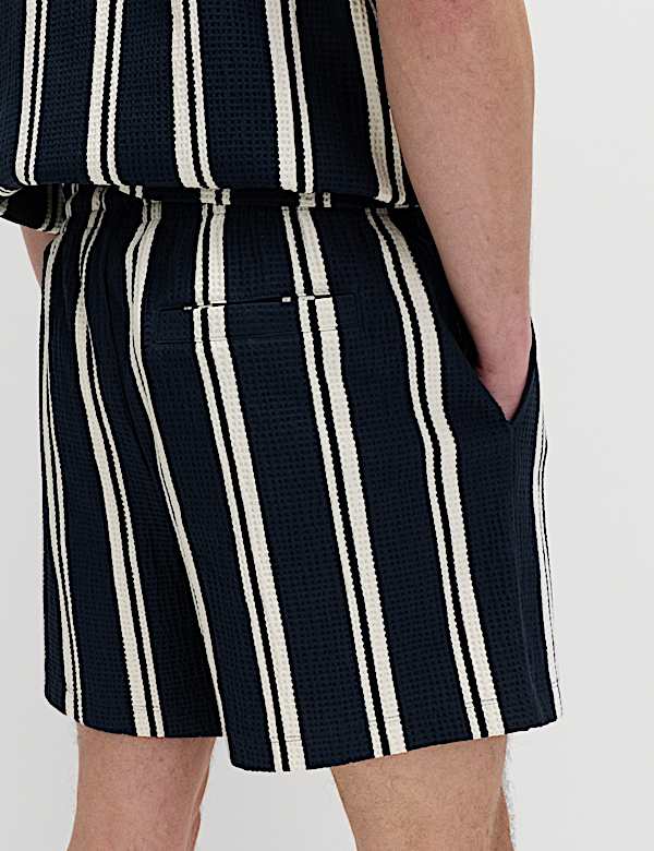 Cotton Rich Seersucker Striped Shorts