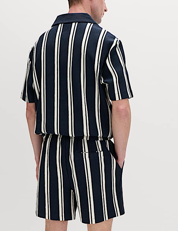 Cotton Rich Seersucker Striped Shorts