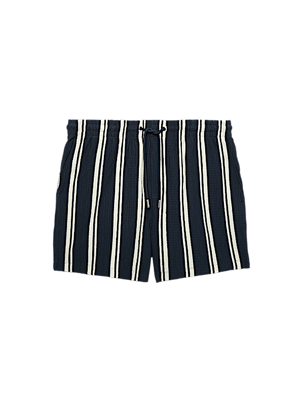 Cotton Rich Seersucker Striped Shorts