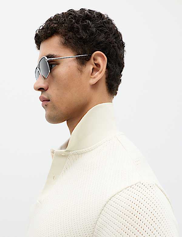 Cotton Rich Textured Knitted Polo Shirt - IS