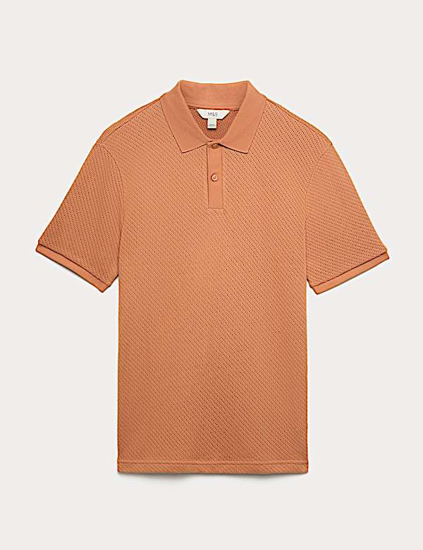 Polo de punto texturizado de algod&oacute;n - US
