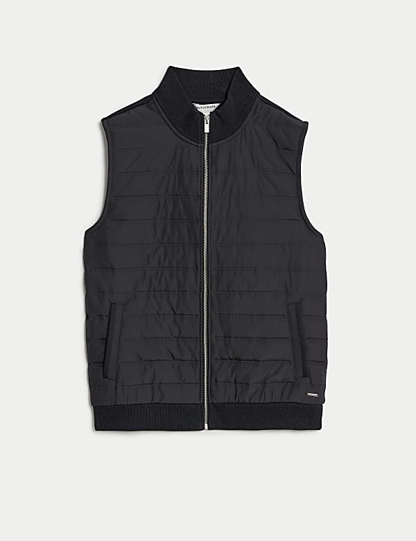 Cotton Blend Zip Up Gilet