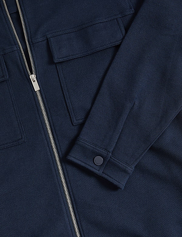 Cotton Rich Textured Overshirt