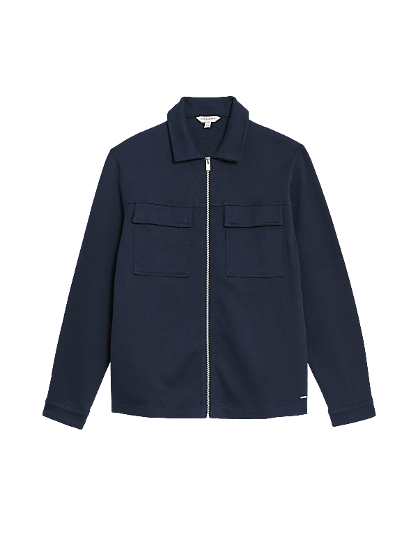 Cotton Rich Textured Overshirt