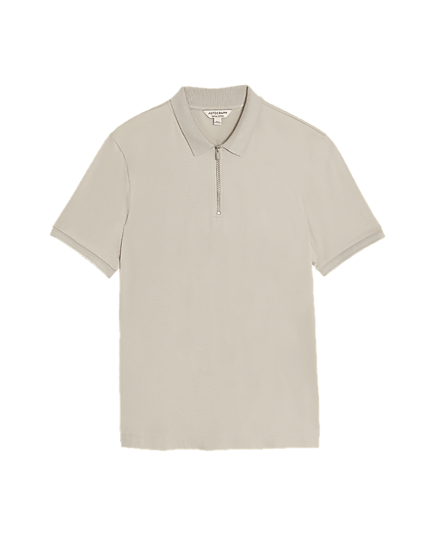 Pure Supima® Cotton Half Zip Polo Shirt