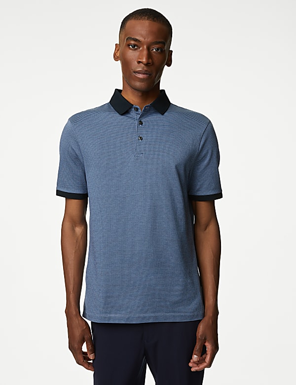 Pure Cotton Textured Polo Shirt