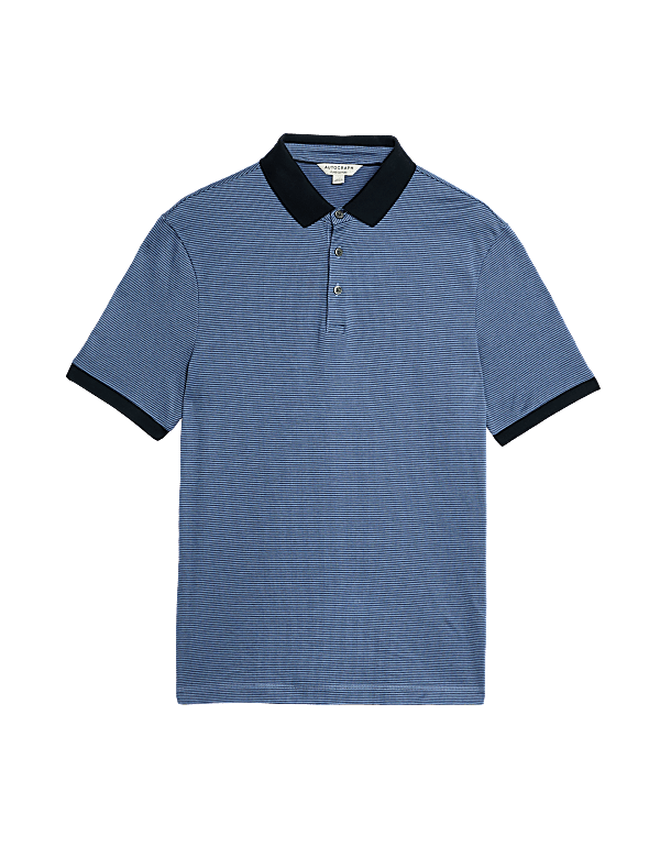 Pure Cotton Textured Polo Shirt
