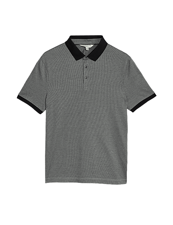 Pure Cotton Textured Polo Shirt