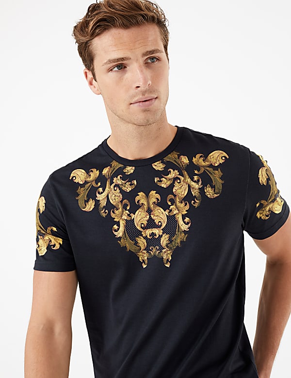 Cotton Baroque Print T-Shirt
