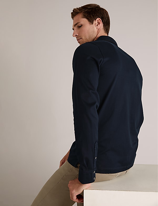 Premium Cotton Long Sleeve Polo Shirt