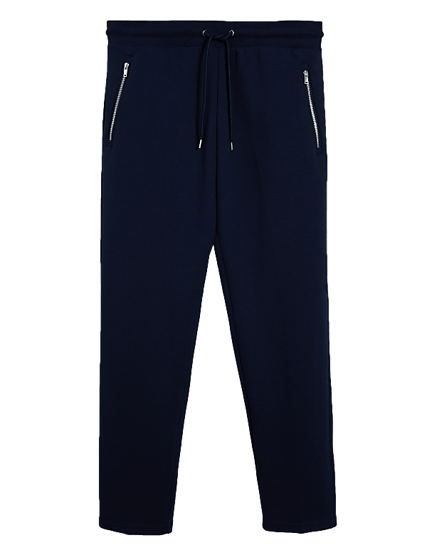Cotton Blend Zip Pocket Joggers