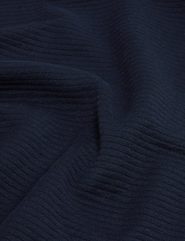 Cotton Textured Crewneck Sweatshirt