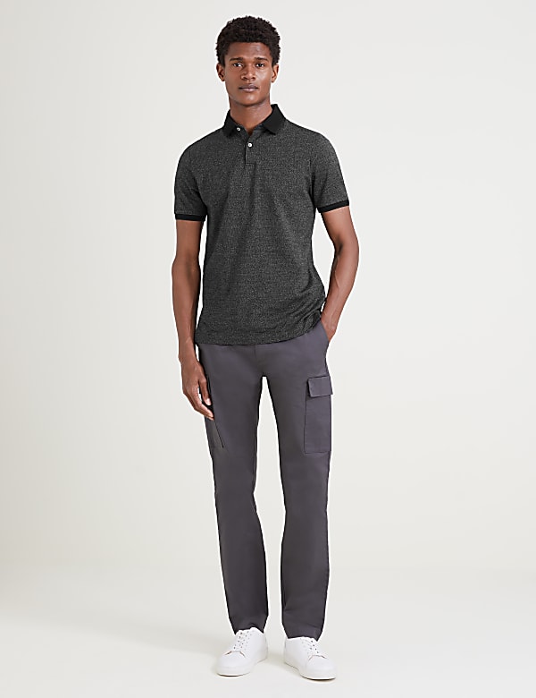 Slim Fit Pure Cotton Textured Polo Shirt