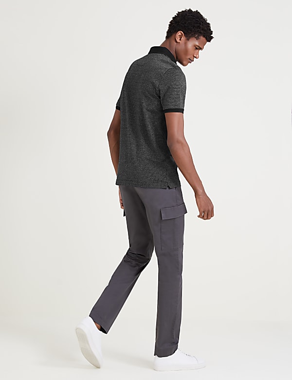 Slim Fit Pure Cotton Textured Polo Shirt