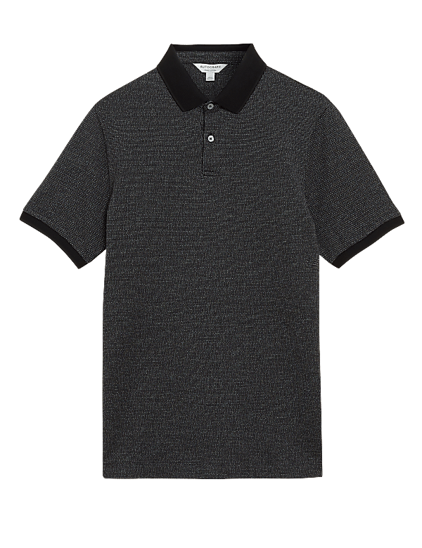 Slim Fit Pure Cotton Textured Polo Shirt