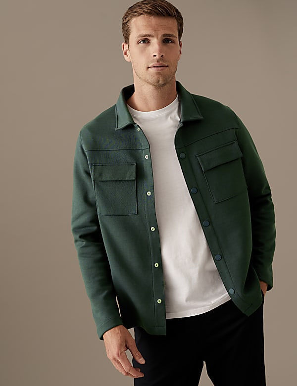 Buy Cotton Blend Overshirt at Marks & Spencer