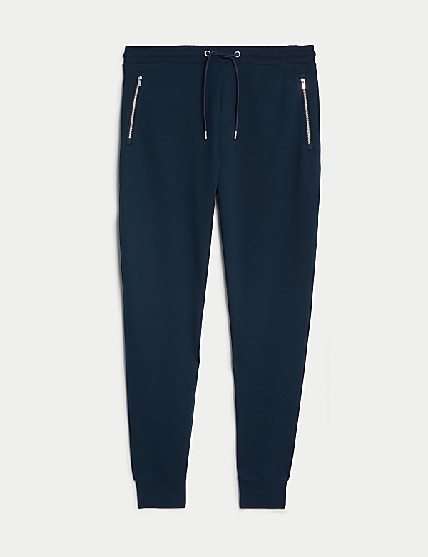 Cuffed Cotton Blend Zip Pocket Joggers - GR