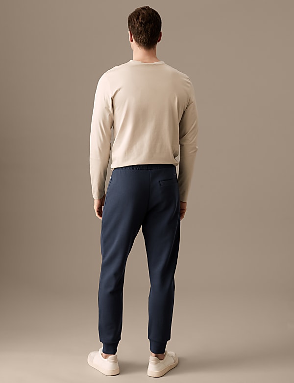 Cuffed Cotton Blend Zip Pocket Joggers